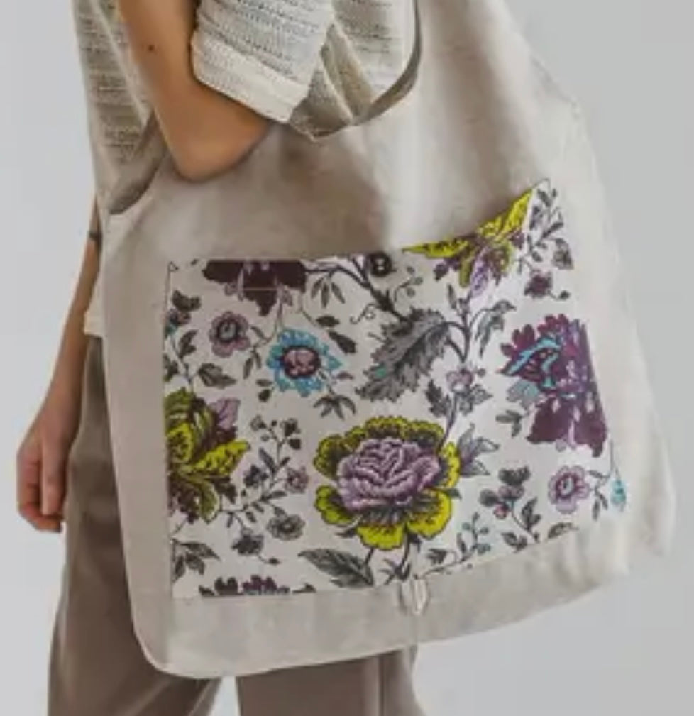 Foldable Linen Bag - Flowers