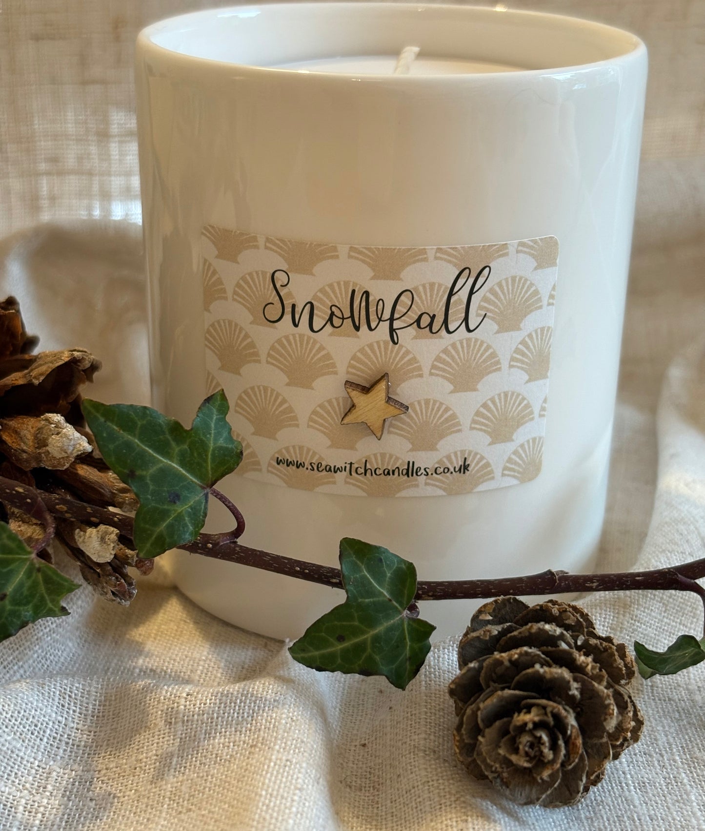 Snowfall Soy Wax Candle - handmade in Cornwall