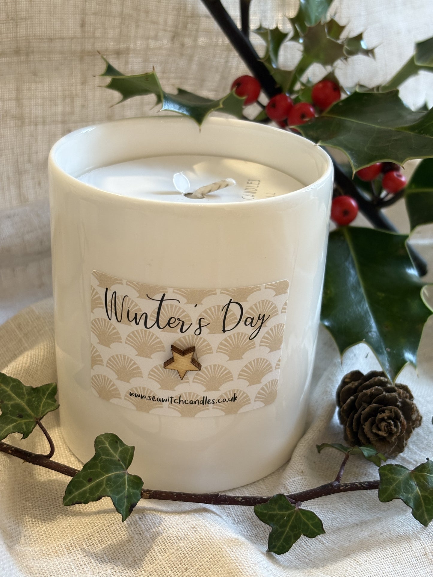 Winter's Day Soy Wax Candle - handmade in Cornwall