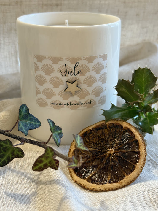 Yule Soy Wax Candle - handmade in Cornwall