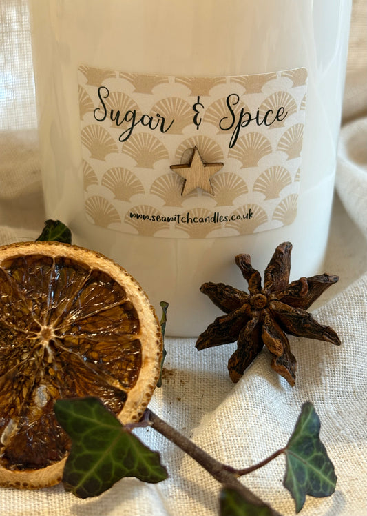 Sugar & Spice Soy Wax Candle - handmade in Cornwall