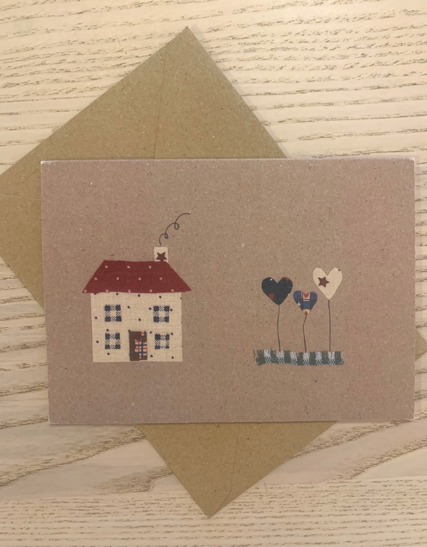 Home Sweet Home  Card from an original collage by Danielle Mason-Pike  £2.50  Greetings Card with Brown Kraft Envelope  Blank inside for your own message  Exclusive to Seawitch Stores  Designed &amp; Printed in Cornwall