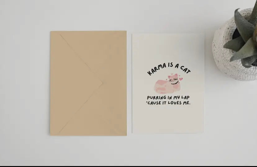 Karma is a Cat Purring in my Lap - Taylor Swift Inspired Card