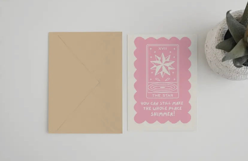 You Can Still Make The Whole Place Shimmer  Taylor Swift Inspired Card  £3.50  Greeting Card (5 x 7)  Recycled brown Kraft envelope.  FSC certified recycled ivory speck paper  Designed &amp; Printed in England.