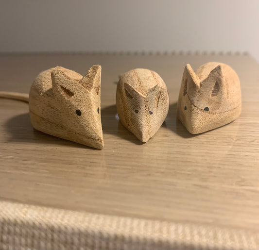 Hand Carved Wooden Mouse